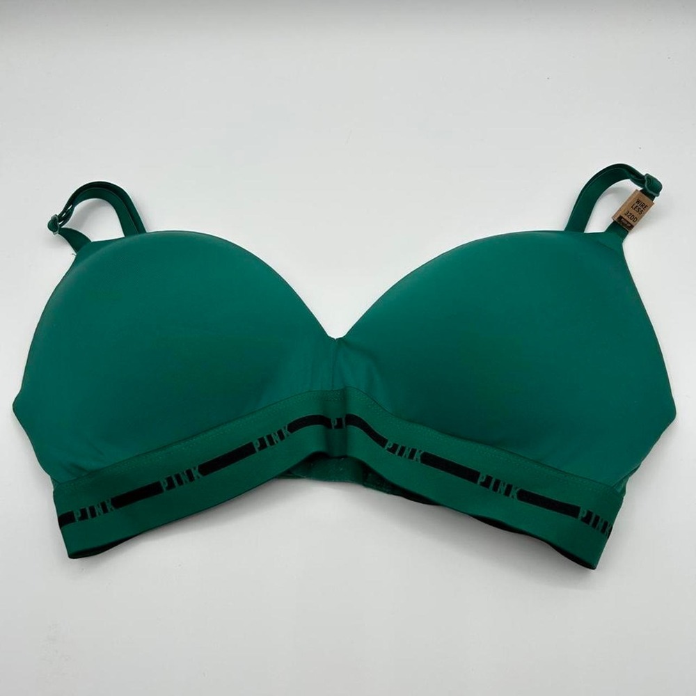 Victoria's Secret PINK Wear Everywhere Wireless Push Up Bra, Emerald Green 32DD